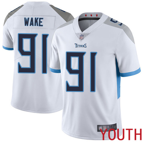 Tennessee Titans Limited White Youth Cameron Wake Road Jersey NFL Football #91 Vapor Untouchable->youth nfl jersey->Youth Jersey